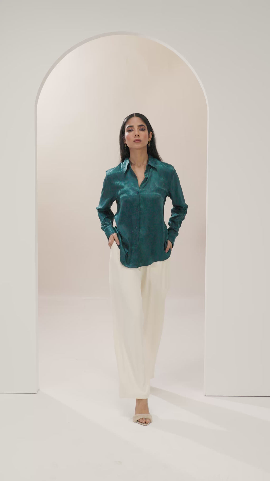 Emerald Aura Jacquard Shirt