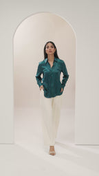 Emerald Aura Jacquard Shirt